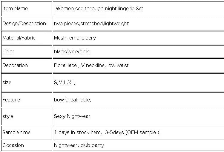 Night Beautiful Sexy Women 2 Piece floral Embroidery Underwear Sexy Erotic lingerie underwear Set